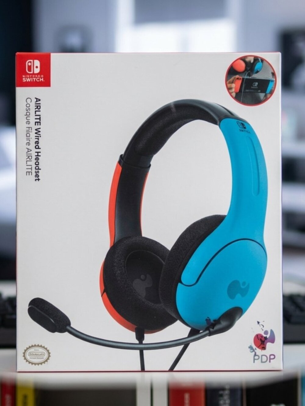 NIB PDP - AIRLITE Wired Gaming Headset Headphones For Nintendo Switch Blue Red